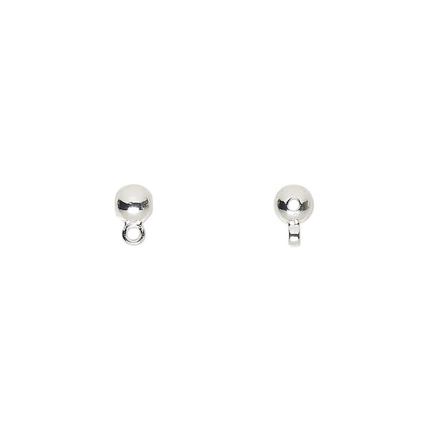 Bead 1pkg10 silver-finished "pewter", 4mm round / closed loop image number 0