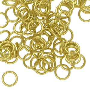Jump ring 1pkg100 brass, 8mm round, 18 gauge / 6.2mm inside diameter