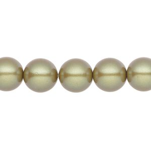 Pearl 50pk pearlescent khaki, Preciosa Czech crystal 10mm round