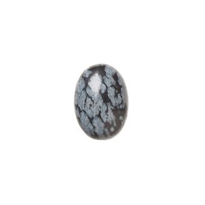 Snowflake obsidian 1pkg6, calibrated oval cab natural 14x10mm