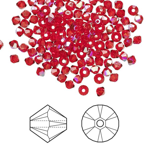 Bead 144pk light Siam AB, Crystal Passions&reg; 3mm bicone 5328 image number 0
