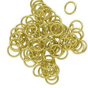 Jump ring 1pkg100 brass, 7mm round, 20 gauge / 5.5mm inside diameter