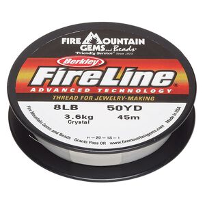 Thread, Berkley&reg; FireLine&reg;, gel-spun polyethylene, crystal, 0.18mm diameter 4-fiber braid, 8-pound test. Sold per 50-yard spool.