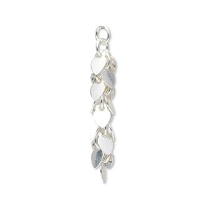 Focal, sterling silver, 25x5mm heart cluster. Sold individually.