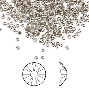 Flat back 144pk greige foil back, Crystal Passions&reg; 1.7-1.9mm rose round SS5 2058