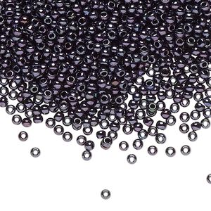 Seed bead, TOHO BEADS&reg;, glass, pkg/7.5g, #11 round, opaque metallic amethyst gunmetal (TR-11-90).
