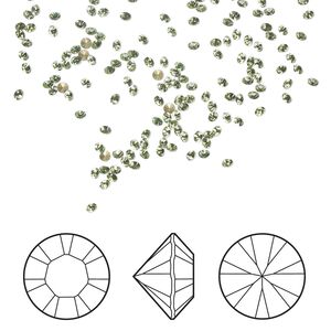Chaton 12pk peridot foil back, Crystal Passions&reg; Regenerated 1.4-1.5mm round PP8 1028