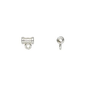 Bead 1pkg1 sterling silver, 6x4mm tube / closed loop, JBB Findings