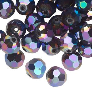 Bead 48pk crystal peacock shadow, Celestial Crystal&reg; 10mm round