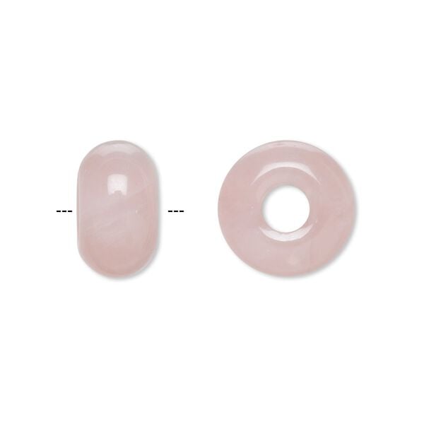 Rose quartz 1pkg2, rondelle bead natural 14x8mm Dione&reg; image number 0