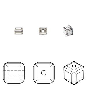Bead 288pk black diamond, Swarovski&reg; 4mm cube 5601