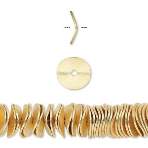 Bead 1pkg20 gold-finished, 10x2mm wavy rondelle, brushed copper