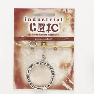 Focal, antiqued nickel- / brass- / silver-finished steel / "pewter" (zinc-based alloy), 2-7/8 x 2-3/4 inches. Sold individually.