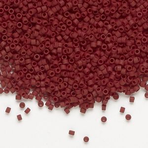 Seed bead, Delica&reg;, glass, pkg/7.5g, #11 round, opaque matte currant (DB-1584).
