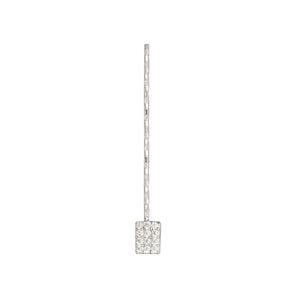 Paddle pin 1pkg1 sterling silver, 1 inch / rectangle, 22 gauge rhodium-plated
