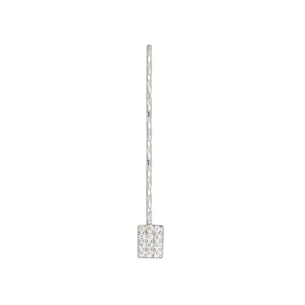 Paddle pin 1pkg1 sterling silver, 1 inch / rectangle, 22 gauge rhodium-plated image number 0