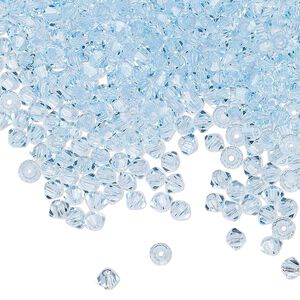 Bead 48pk aquamarine, Preciosa Czech crystal 3mm bicone