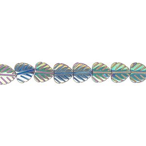 Hemalyke&trade; 1pkg1, electroplated leaf bead 15.5-16 inch 6mm