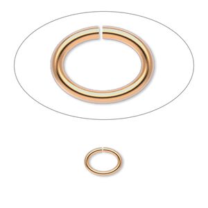 Jump ring 1pkg500 gold-plated, 8x6mm oval, 18 gauge / 6.2x4.1mm inside diameter / brass