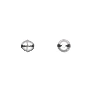 Bead 1pkg2 sterling silver, 6mm bench-made round