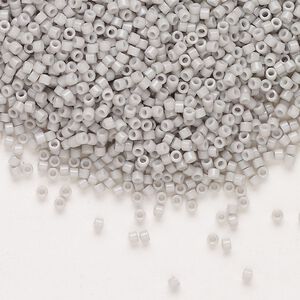 Seed bead, Delica&reg;, glass, pkg/50g, #11 round, Duracoat&reg; opaque outside dyed mist grey (DB-2366).