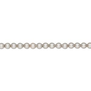 Pearl 100pk platinum, Crystal Passions&reg; 3mm round 5810
