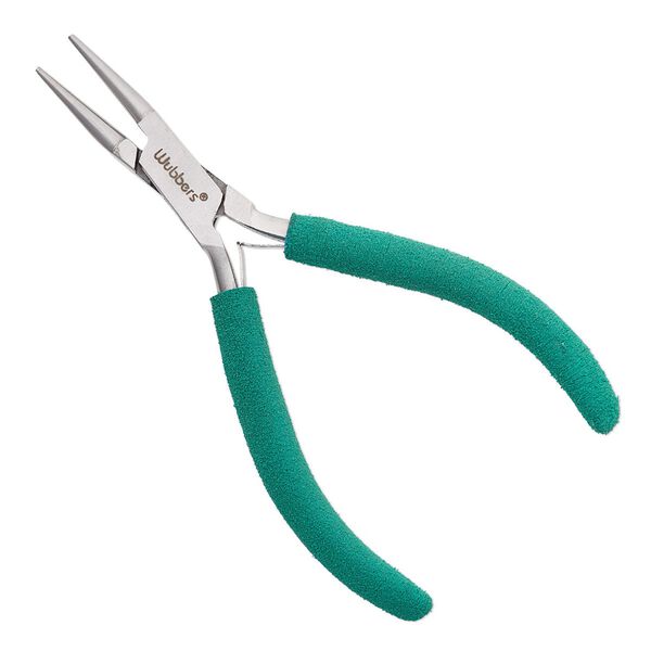 Pliers, Wubbers&reg; Baby, round-nose, stainless steel and rubber, 4.75 inches. image number 0