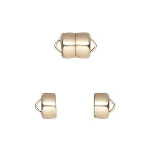 Clasp magnetic 1pkg1 14Kt gold-filled, 8.6x7.7mm barrel, Mag-Lok&reg; 1-strand