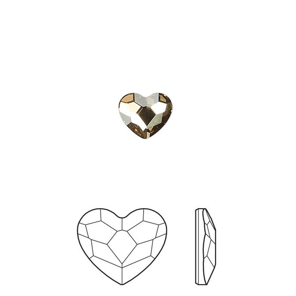 Flat back 720pk crystal golden shadow foil back, Swarovski&reg; 3.6mm heart 2808 image number 0