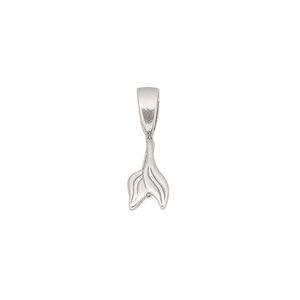 Bail, ice-pick, antiqued sterling silver, 11x6mm double leaf, 6mm grip length. Sold individually.