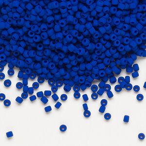 Seed bead, Dyna-Mites&trade;, glass, pkg/40g, #11 round, opaque matte navy blue, (737MA 11/0 RR).