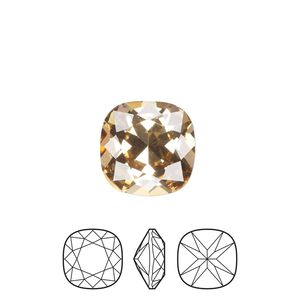 Fancy stone 1pk light Colorado topaz foil back, Preciosa MAXIMA Czech crystal rhinestone 12mm cushion square
