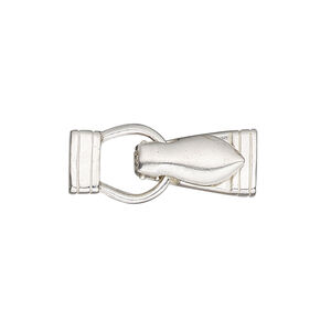 Clasp magnetic fold-over 1pkg1 sterling silver, 25x10mm irregular rectangle, JBB Findings 1-strand