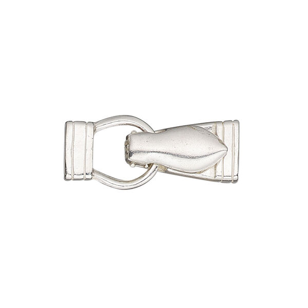 Clasp magnetic fold-over 1pkg1 sterling silver, 25x10mm irregular rectangle, JBB Findings 1-strand image number 0
