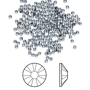 Flat back 144pk denim blue foil back, Crystal Passions&reg; 1.7-1.9mm rose round SS5 2058