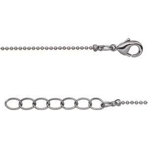 Chain 1pkg6 gunmetal-plated ball, 1mm / lobster claw clasp, brass 7.5 inch