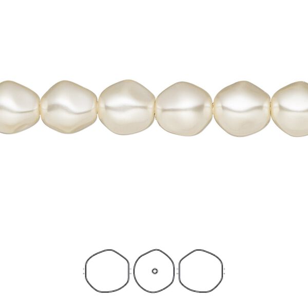 Pearl 10pk cream, Crystal Passions&reg; 8mm baroque round 5841 image number 0