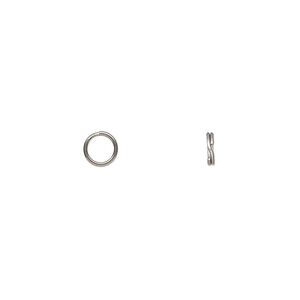 Split ring 1pkg50 stainless steel, 5mm round, 3.9mm inside diameter