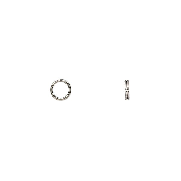 Split ring 1pkg50 stainless steel, 5mm round, 3.9mm inside diameter image number 0