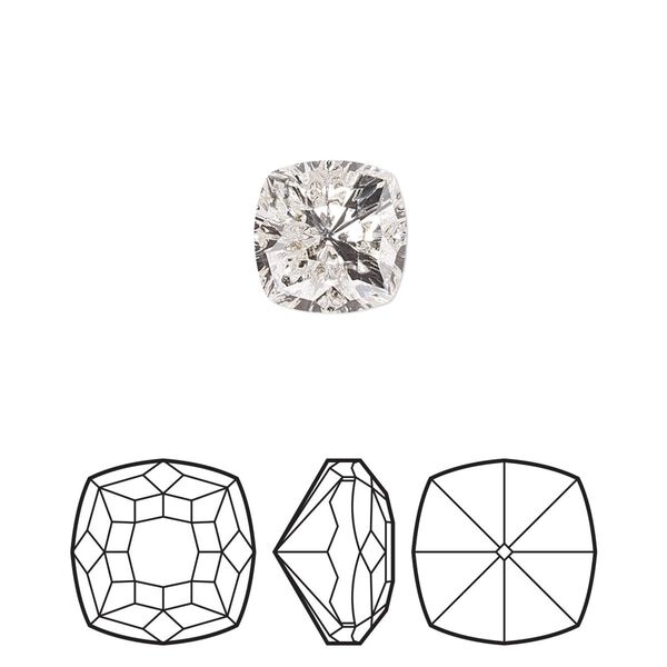 Fancy stone 48pk crystal foil back, Swarovski&reg; 10mm magical square 4460 image number 0