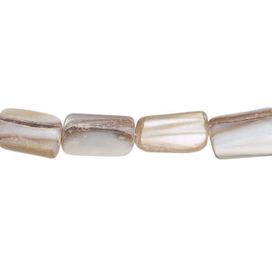 Mother-of-pearl shell 1pkg1, stick bead 15 inch light purple / grey / beige 9x6mm-13x10mm