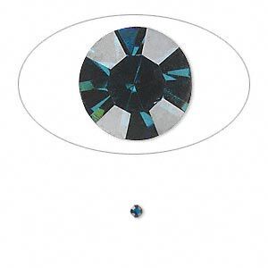 Chaton, glass rhinestone, Capri blue, foil back, 1.9-2.0mm faceted round, PP13. Sold per pkg of 72.