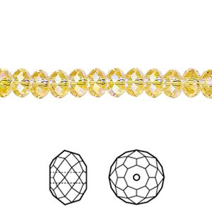 Bead 360pk light topaz shimmer 2X, Swarovski&reg; 6x4mm rondelle 5040