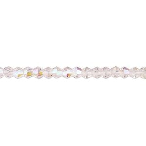 Bead 1pk transparent pink AB, Celestial Crystal&reg; 4mm bicone 15.5-16 inch