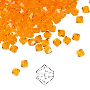 Bead 144pk sun, Preciosa Czech crystal 4mm bicone