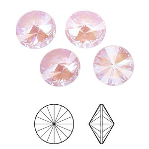 Chaton 4pk crystal lavender DeLite, Crystal Passions&reg; 12mm rivoli 1122