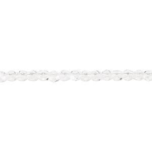 Bead, Czech fire-polished glass, clear, 3mm faceted round. Sold per 15-1/2" to 16" strand, approximately 130 beads.