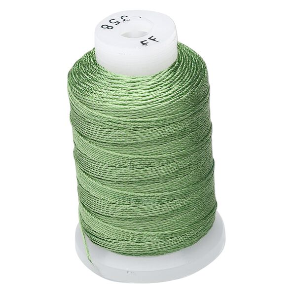 Thread, Purely Silk&trade;, bright green, size FF. Sold per 115-yard spool. image number 0