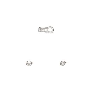 Crimp end 1pkg50 sterling silver, 4x2.5mm tube / loop / 1mm inside diameter