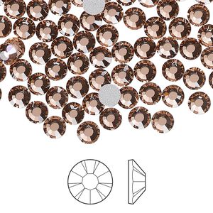 Flat back 1pkg1440, dusty rose foil back Preciosa Viva 12&reg; Czech crystal rhinestone 4.6-4.8mm chaton rose round SS20